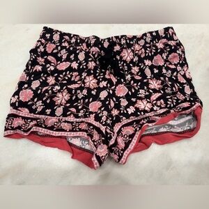 LOFT High Waisted Floral Pull On Drawstring Dressy Shorts Size Small